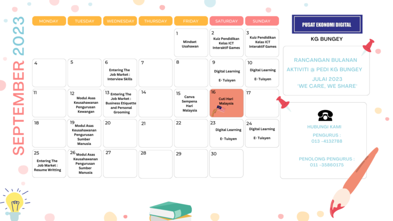 JADUAL AKTIVITI SEP 2023